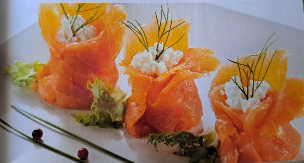 cestini di salmone fresco e ricotta di pecora